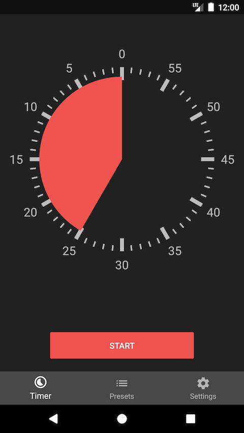 Main screen with dark theme