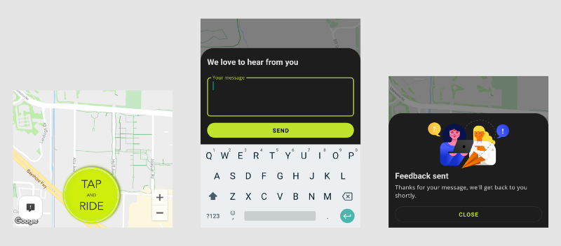 Feedback flow in the app